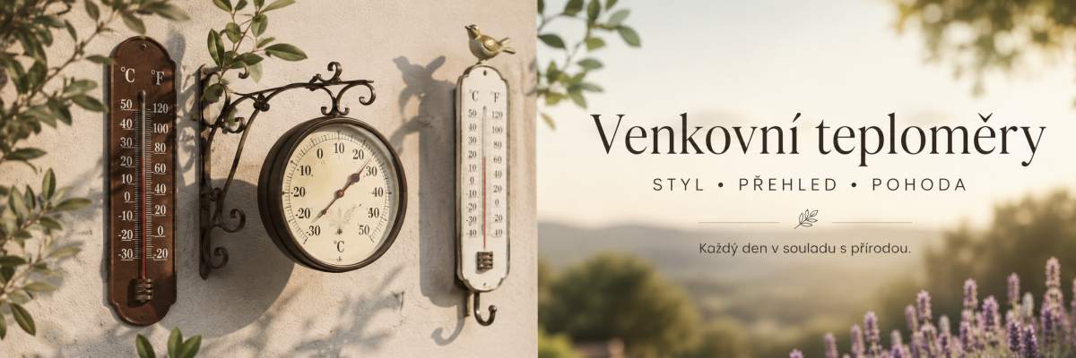 Venkovní teploměry na zeď, okno, terasu i zahradu